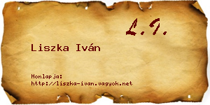 Liszka Iván névjegykártya